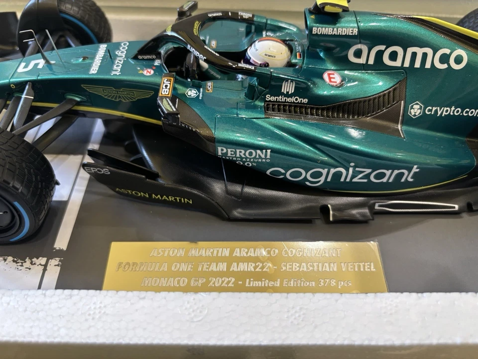 Minichamps Aston Martin AMR22 #5 Sebastian Vettel Monaco GP 2022 1/18 117220305 - Immagine 2 di 4