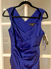 Betsey  Adam -Roy Sleeveless Satin Gown Size 8 Cobalt Blue