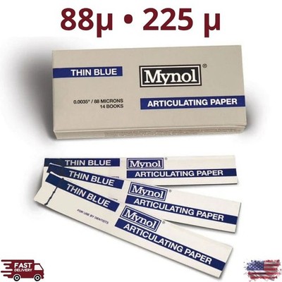 Mynol Dental Articulating Paper Strips 88/225 Micron 70-140 Sheets Occlusal Bite