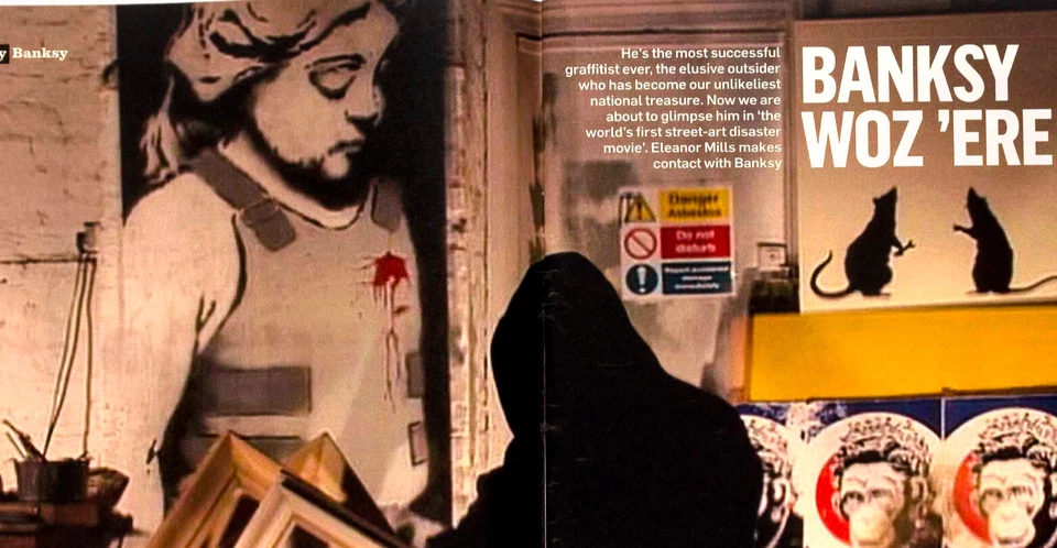 BANKSY exclusive Surveillance Monkey SUNDAY TIMES MAGAZINE February 28 2010 ART - Image 2 of 4