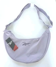 Reebok Analis Crossbody Cresent Shaped Nylon Lilac Lt. PurplePurse 7"Hx15" Wx4"D