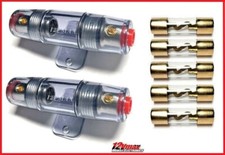 2x In Line Glass Fuse Holder For Car audio Amp Battery Set Plus Fuses Included