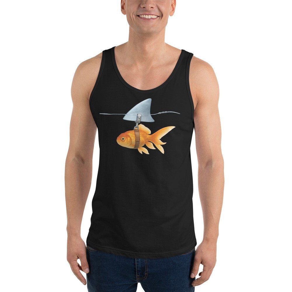 Goldfish with Shark Fin Tank Top | Funny Inspirational Confidence Design