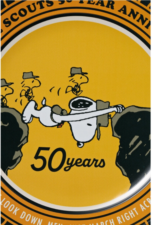 Peanuts SNOOPY Beagle Scout 50th Anniversary TIN PLATE SET [2