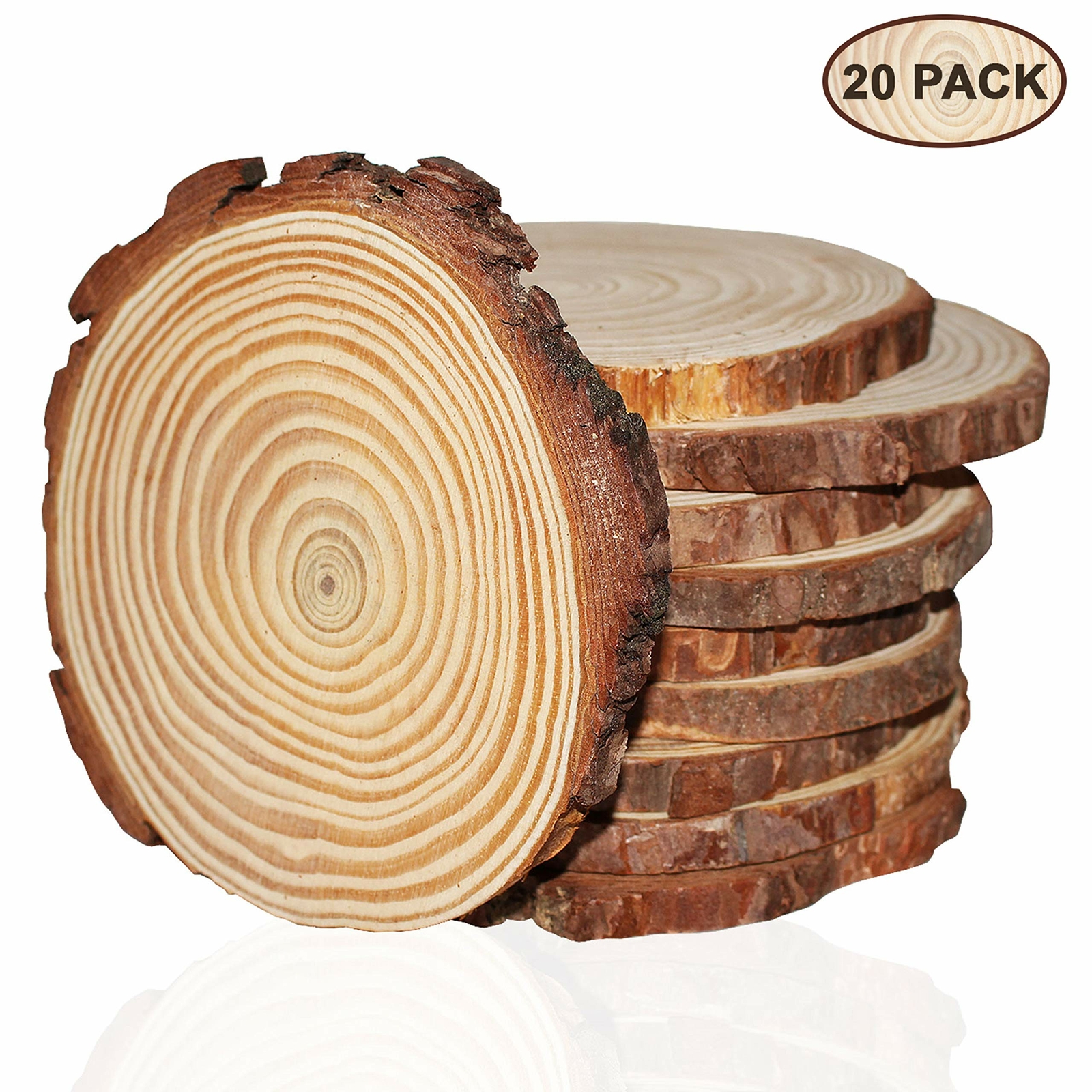 Kurtzy Legno Naturale Rotondi 10-11 cm -Dischi Legno Grezzo con Finitura (P9a)