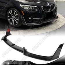 For 14-21 BMW 220i 228i 230i F22 F23 Base Painted Black Front Bumper Lip Spoiler
