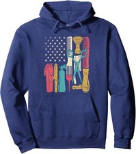 Hairstylist Tools USA Flag Haircutter Barber Unisex Hooded Sweatshirt