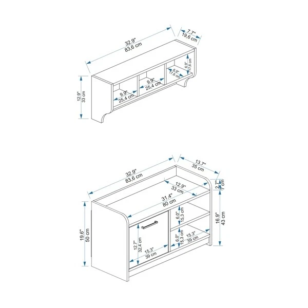 Mobile Ingresso Con Appendiabiti E Panca Scarpiera Candice Bianco - Immagine 2 di 4
