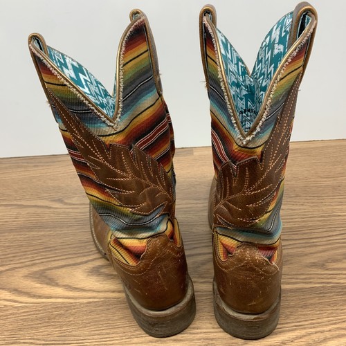 Womens Ariat Circuit Feather Multicolor Square Toe Western Boots Size 8 B - Picture 6 of 14