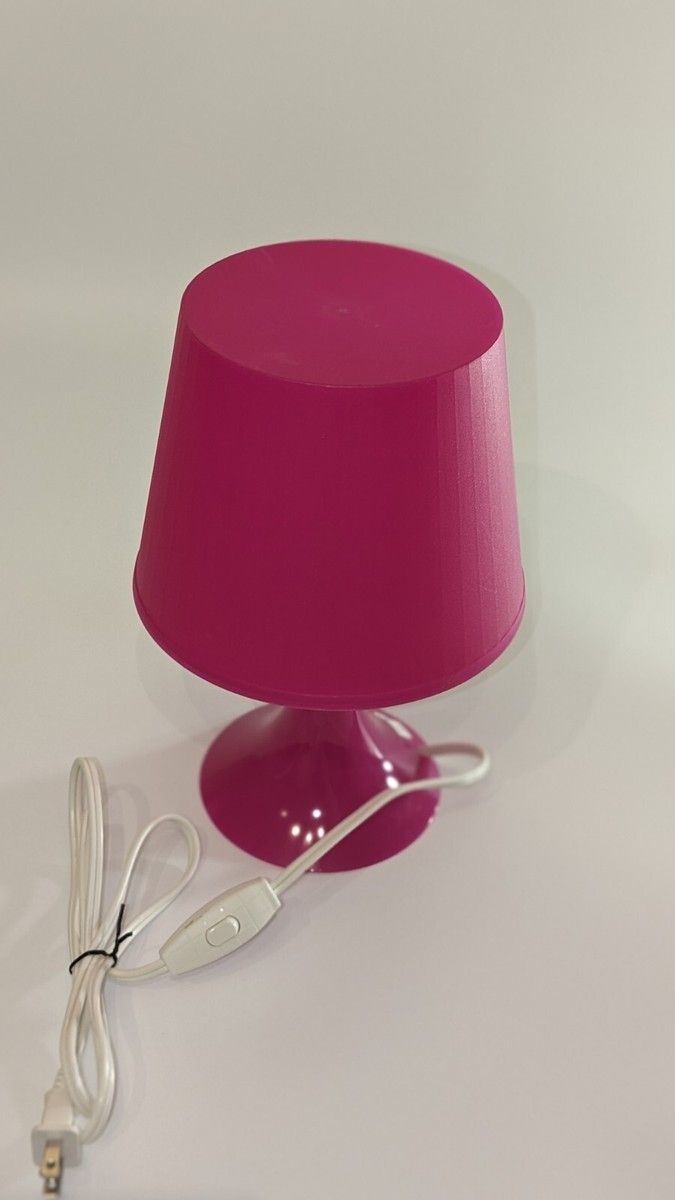 Ikea LAMPAN Hot Pink Fuschia Plastic Table Lamp 11” Elebäck