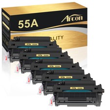 5-Pack CE255A 55A Black Toner Cartridge for HP LaserJet P3011 MFP M525f M525dn