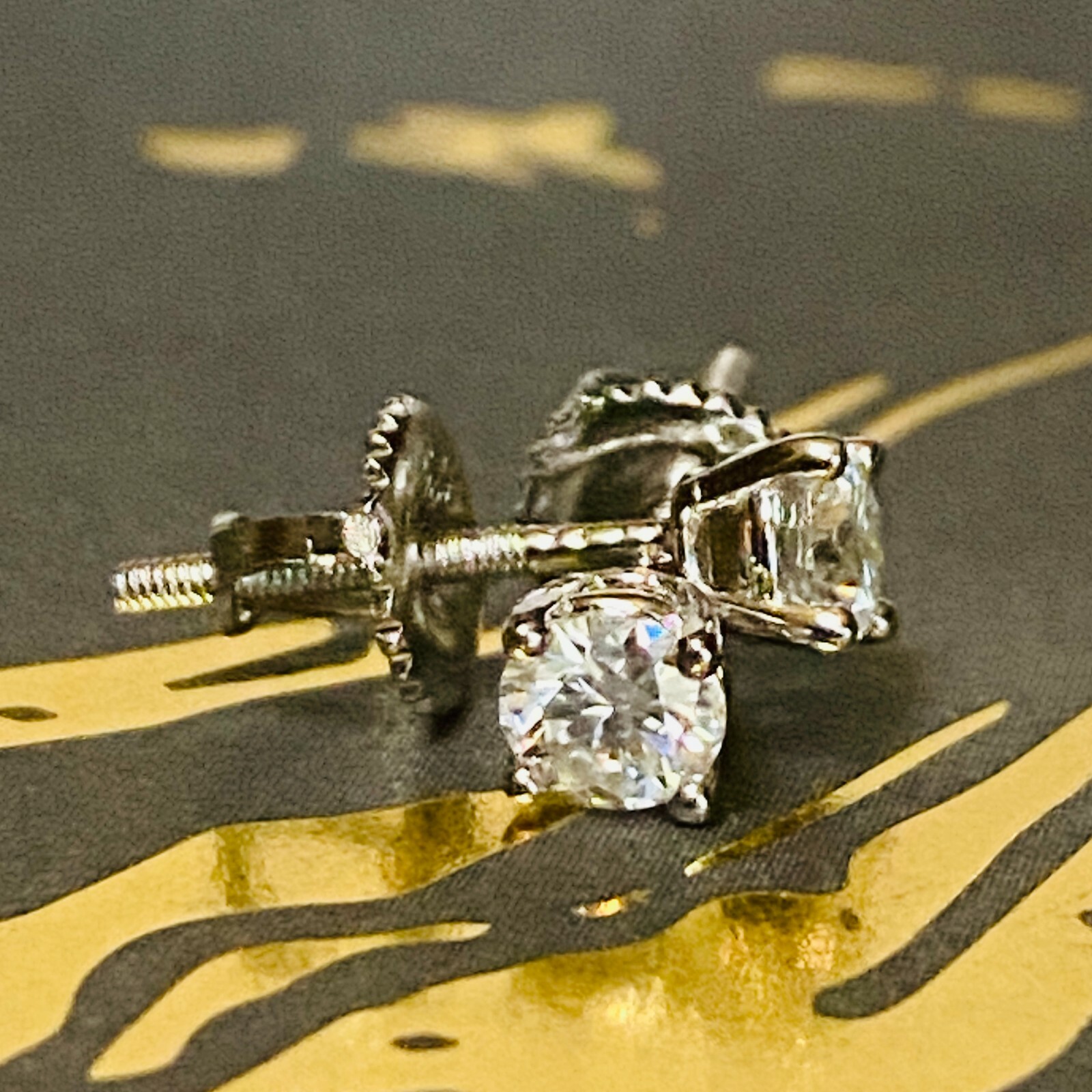 Real Genuine Moissanite 2Ct 925 Sterling Silver Dainty Screw Back Stud Earrings