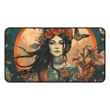 Geisha Anime Large Mouse Pad Desk Mat, Manga Japan Desktop Computer Accessory