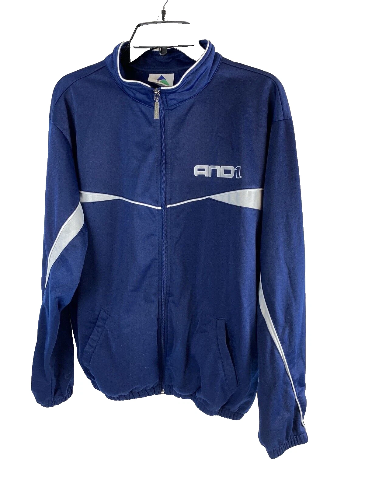 And1 men’s M medium blue with white jacket - product detail image 1