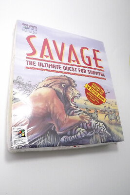 Sealed Big Box Discovery Channel ''Savage'' WIN 3.1 Win 95 Game