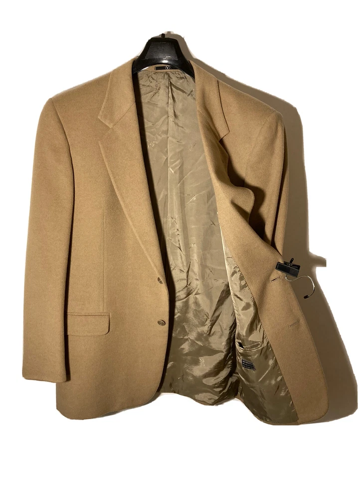 Valentino Mens Size 44L Vintage 1990’s 100% Camel Hair Blazer Sports Jacket - Image 3 of 4