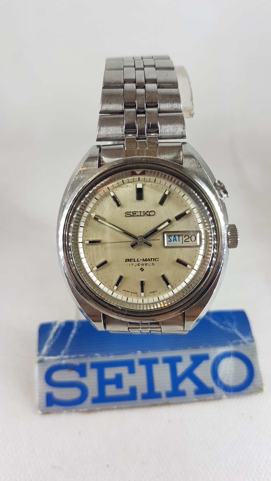 VINTAGE 1970 SEIKO 4006-7001 BELL-MATIC ALARM RARE 17 JEWELS 