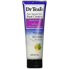 Dr. Teal's Pure Epsom Salt Foot Cream Moisturize Softens with Shea Butter 8 Oz