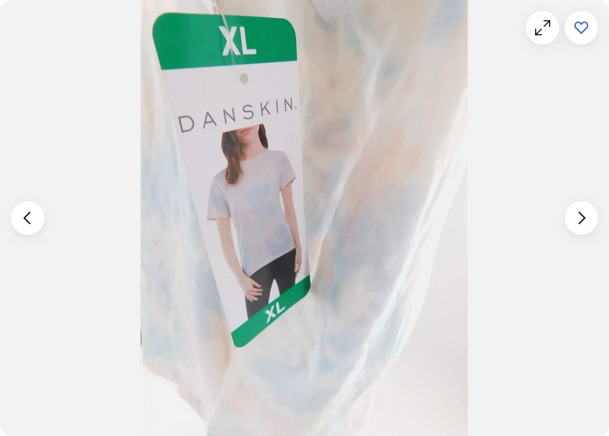 Camisa para mujer Danskin manga corta tie-dye (azul y rosa, XL) NUEVA CON ETIQUETAS Foto 2 de 3