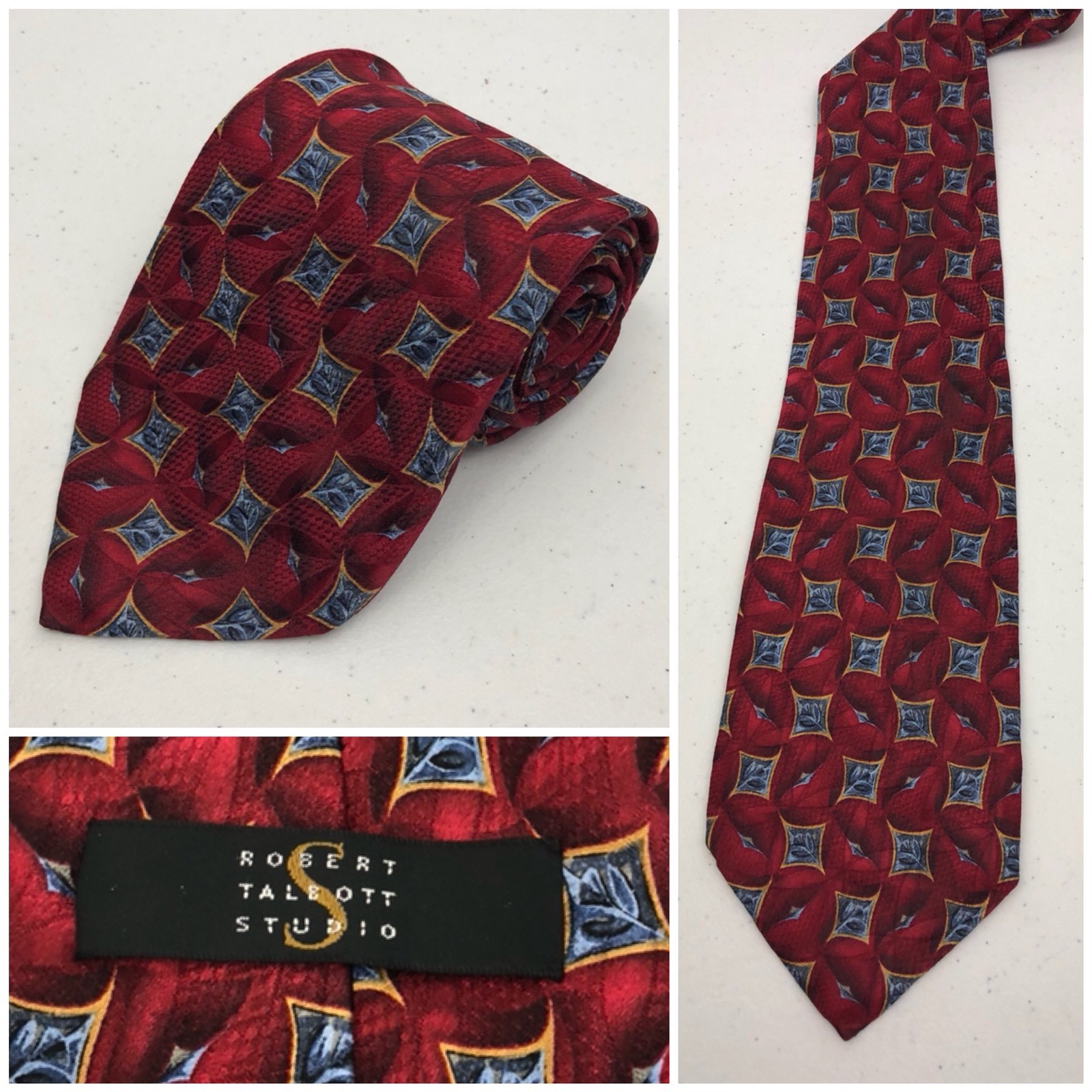 Robert Talbott Studio Tie Red Multicolor 100% Sil… - image 1