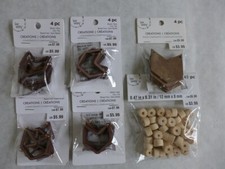 LOT OF 6 packages of Bead Landing Wood Jewelry Components NEW 32