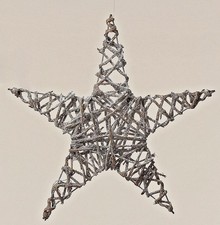 Stern Weide silber zum Hängen 40 cm (484490) NEU Weihnachtsdeko Weihnachtsstern