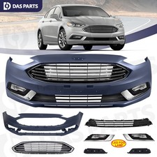 For 2017-2018 Ford Fusion Front Bumper Cover Set Titanium Led Fog Lights Grille