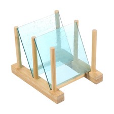 4 x 4 Inch Stained Glass Sheets, 2 Sheets Transparent Art Glass, Lake Blue
