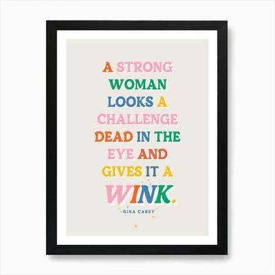 Strong Woman Looks Like A Dead Chal Framed Wall Art Poster Canvas Print Picture