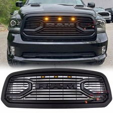 Front Bumper Grill For 2013-2018 Dodge Ram 1500 Big Horn Grille Black Wletters