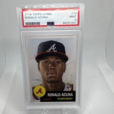 Topps Living Set Ronald Acuña Jr. #19 Rookie PSA 9 Atlanta Braves 2018