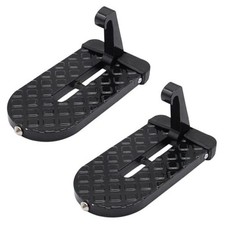 Car Door Step,Folding Aluminum Alloy Step,Universal Fit Roof Access, 2PCS-Black
