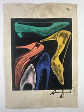 Andy Warhol COA Art Painting Original Drawing Vintage Paper Signed