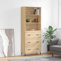 Highboard Sonoma-Eiche Nachbildung 69,5X34X180 Cm Holzwerkstoff