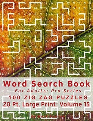 Word Search Book for Adults : Pro Series, 100 Zig Zag P -  NEW Mark English 2019