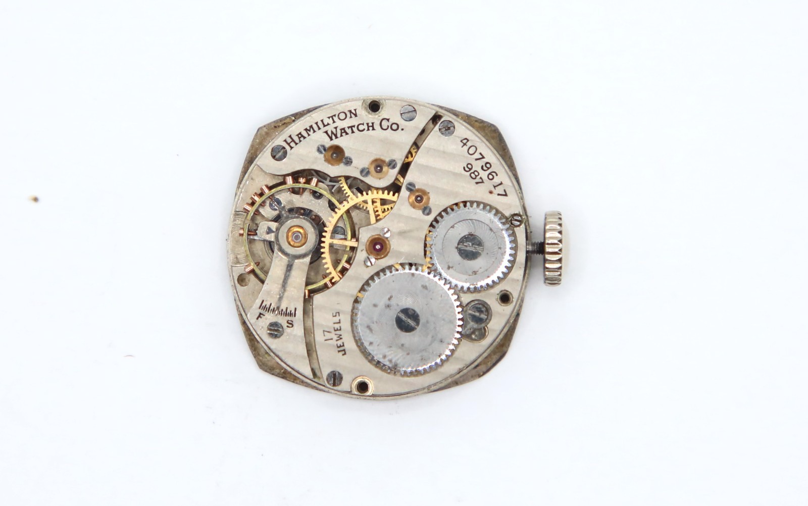 Hamilton Grade 987 Watch Movement 6/0S 17J Model Parts/Repair SN#4079617