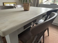 Solid Pine Farmhouse Style Dining/Kitchen Table With 4 Solid Pine Chairs