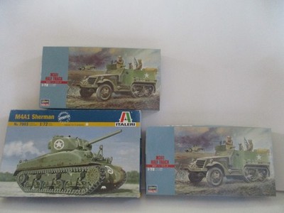 Italeri/ Hasegawa 1:72 Konvolut Sherman M4A1 + Halbkette M3A1 inkl. Fotoätzteile