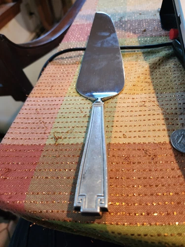 Etruscan key Gorham Sterling Silver handle Pie Server Stainless 10 1/2"