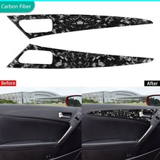 Forged Carbon Fiber Interior Door Panel Cover For Hyundai Genesis Coupe 2013-16