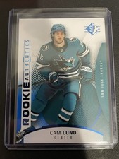 Upper Deck 2025-26 SP Rookie Authentics Blue Cam Lund #114 Sharks