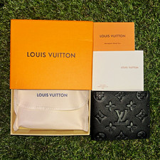Louis Vuitton Black Monogram Bifold Men’s Wallet Credit Card Slot w/ Box
