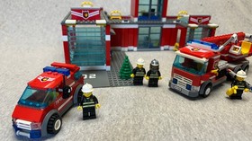 Lego City Fire Station #7945 With Minifigs, Missing 2 Pieces, No Box or Manual