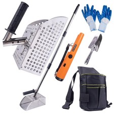 Sand Scoop for Metal Detecting, Heavy Duty Stainless Steel Sand Scoop with Lo...
