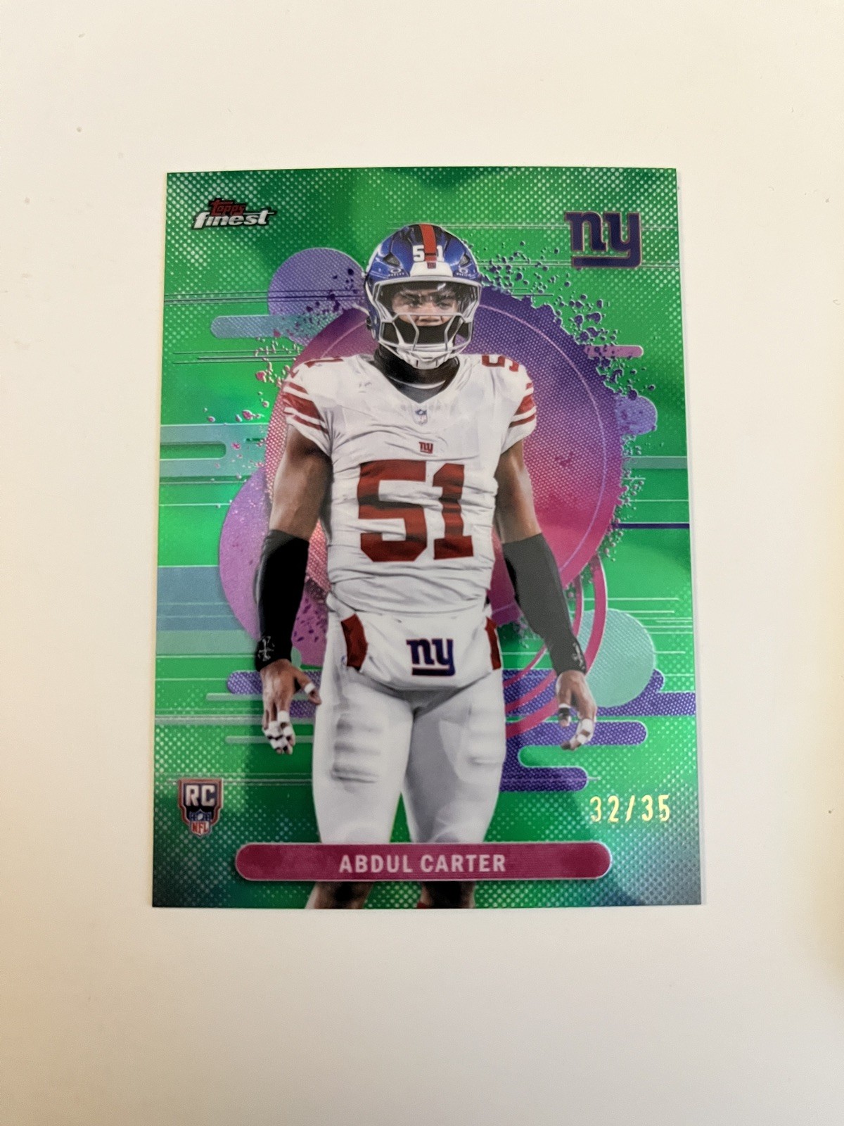 Abdul Carter Rookie 2025 Topps Finest #121 Green Refractor /35