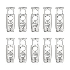10PCS Metal Cord Locks for Drawstrings, Spring Cord Lock Stopper, Silver