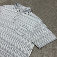 Tommy Bahama Polo Shirt Mens XL Gray Striped IslandZone Performance Golf Dolphin