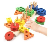 Montessori Toys for 1 2 3 Year Old Girls Boys, Wooden Sensory Toys for 1-3 Year