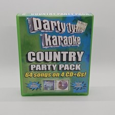 Party Tyme Karaoke Country Party Pack 4 CD G Set Complete with Case and Booklets