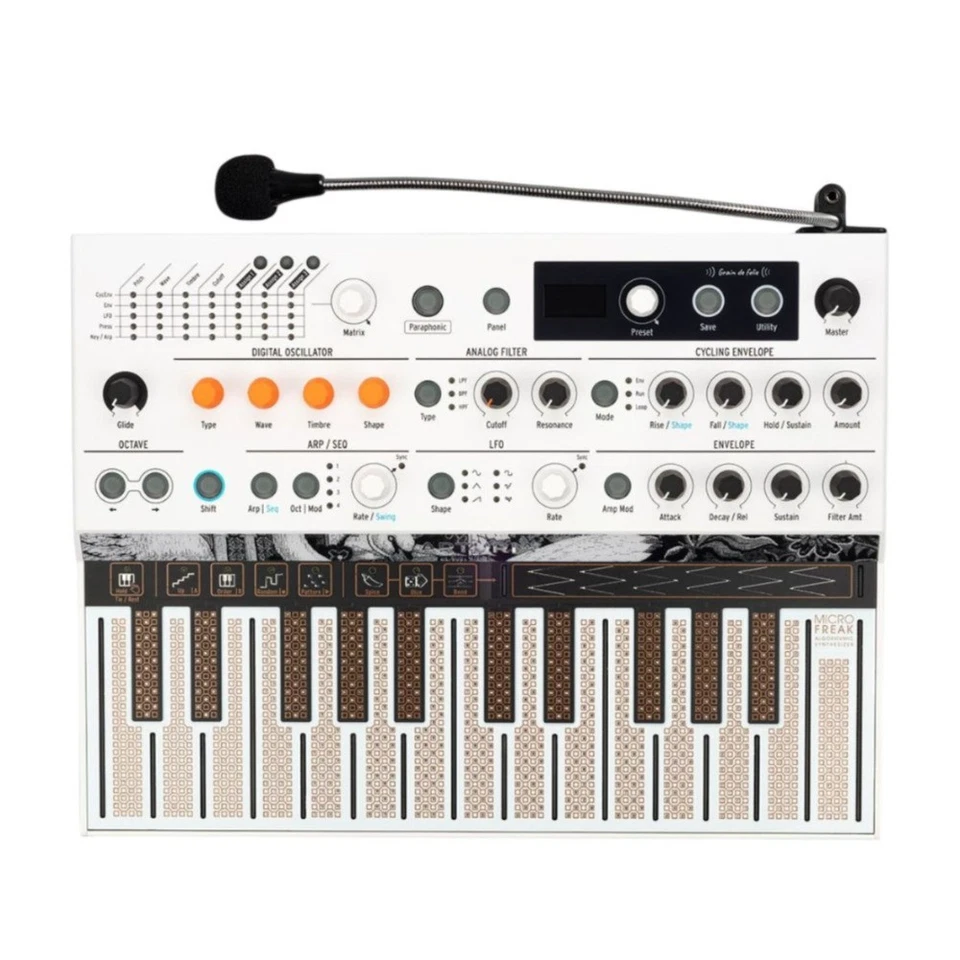 Arturia MicroFreak White Synthesizer Vocoder Edition 16 Frequency Bands